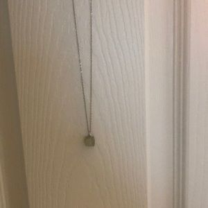 Sterling silver necklace with green stone